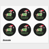 Sticker Rond Dachshund de Noël amusant (Feuille)