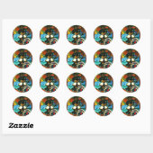 Sticker Rond Dachshund de Thanksgiving (Feuille)