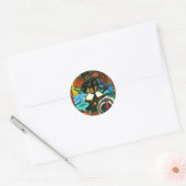 Sticker Rond Dachshund de Thanksgiving (Enveloppe)