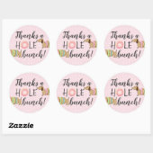 Sticker Rond Dachshund et Donuts Party Merci un Hole Bunch (Feuille)