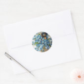 Sticker Rond Dachshund et Forget-Me-Nots (Enveloppe)