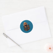 Sticker Rond Dachshund In My Cket  (Enveloppe)