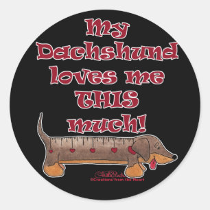 Sticker Rond Dachshund Love Meter