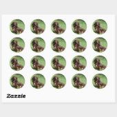 Sticker Rond Dachshund miniature au chocolat et au tan aux chev (Feuille)