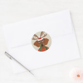 Sticker Rond Dachshund Reindeer (Enveloppe)