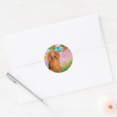 Sticker Rond Dachshund (sable) - Jardin (Enveloppe)