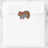 Sticker Rond Dachshund Thanksgiving Turquie (Sac)