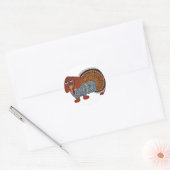 Sticker Rond Dachshund Thanksgiving Turquie (Enveloppe)
