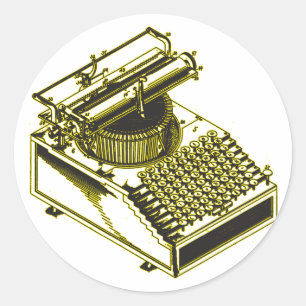 Sticker Rond Dactylographiez l'illustration de brevet de