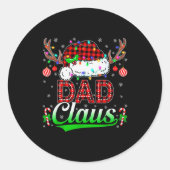 Sticker Rond Dad Claus Christmas Lights Matching Family Xmas Pa (Devant)