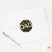 Sticker Rond Dad Deer Hunter Bow Hunting Animal Shooting (Enveloppe)