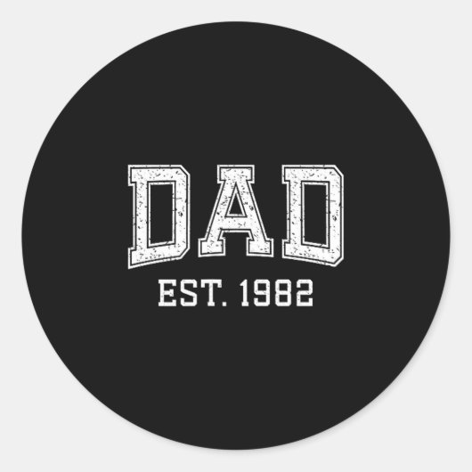 Sticker Rond Dad Est 1982 Dad D Fathers Day Ized  (Devant)