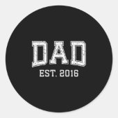 Sticker Rond Dad Est 2016 Dad D Fathers Day Ized (Devant)