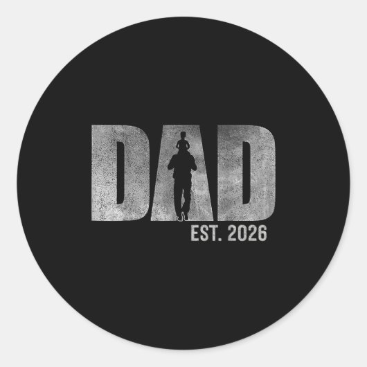 Sticker Rond Dad Est. 2026 Father 2026 Loading New Dad 2026  (Devant)