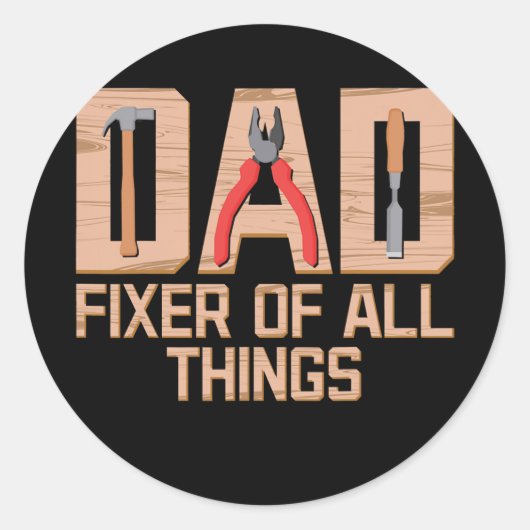 Sticker Rond Dad Handyman Woodworker Father's Day Carpenter (Devant)