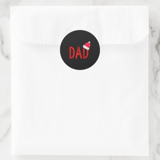 Sticker Rond Dad - Xmas Pjs - Christmas Pajamas And Xmas Pj Fam (Sac)