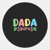 Sticker Rond Dada Saurus Enfants Dinosaur Anniversaire Famille (Devant)