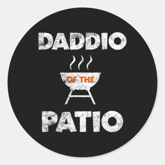 Sticker Rond Daddio Du Patio Grill Daddy Grilling Juillet (Devant)