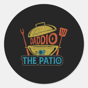Sticker Rond Daddio Du Patio Vintage Barbecue Grill Rbecue Fath