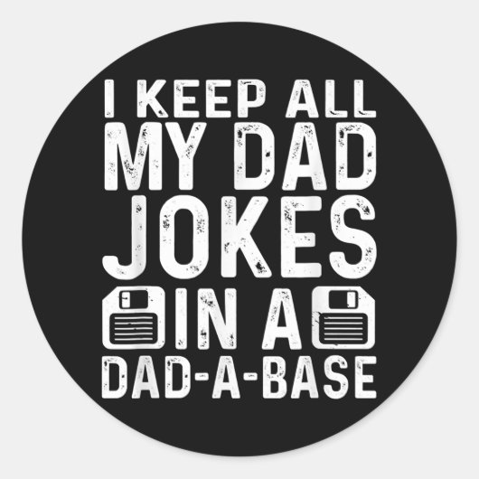 Sticker Rond Daddy DAD JOKES PAD A BASE Database Fête des pères (Devant)