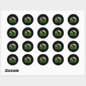 Sticker Rond Daddy Dinosaur Daddy Daddy Funny Fête des pères Ca (Feuille)