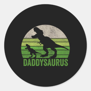 Sticker Rond Daddy Dinosaur Daddy Daddy Funny Fête des pères Ca