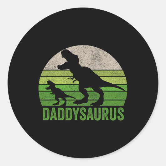 Sticker Rond Daddy Dinosaur Daddy Daddy Funny Fête des pères Ca (Devant)