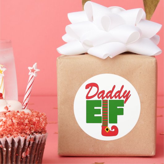 Sticker Rond Daddy Elf (Fête)