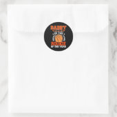 Sticker Rond Daddy Of Rookie 1st Basketball Bday Theme Matching (Sac)