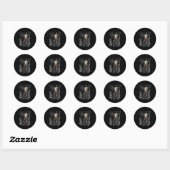 Sticker Rond Daddy Protector Hero Fête des pères Drapeau améric (Feuille)