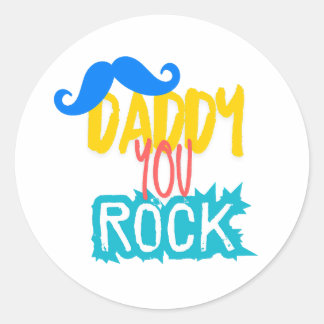 Sticker Rond Daddy You Rock