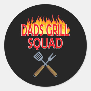 Sticker Rond Dads Grill Squad Funny Bbq Fête des pères