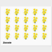 Sticker Rond Daffodiques jaunes (Feuille)