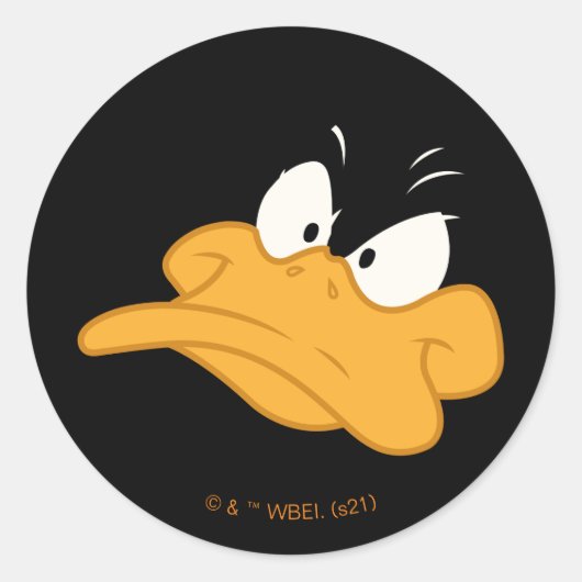 Sticker Rond DAFFY DUCK™ Angry Face (Devant)