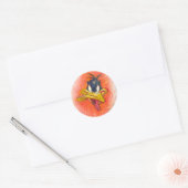 Sticker Rond DAFFY DUCK™ en orange (Enveloppe)
