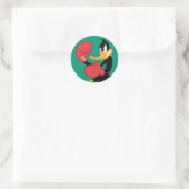 Sticker Rond DAFFY DUCK™ le Boxeur (Sac)
