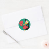 Sticker Rond DAFFY DUCK™ le Boxeur (Enveloppe)