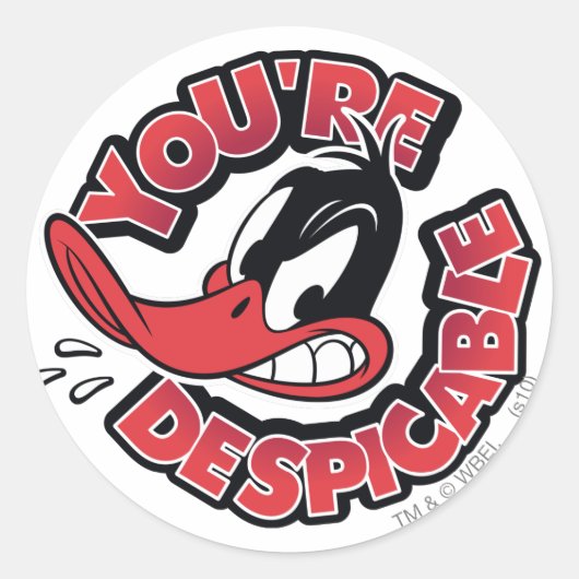 Sticker Rond DAFFY DUCK™ - Vous êtes méprisable (Devant)