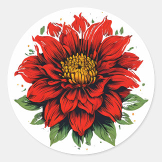Sticker Rond Dahlia