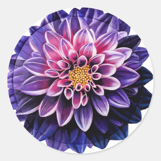 Sticker Rond Dahlia (Devant)