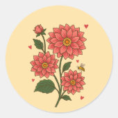 Sticker Rond Dahlia Flower (Devant)
