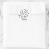Sticker Rond Dahlia tête de fleur, design simple moderne invita (Sac)