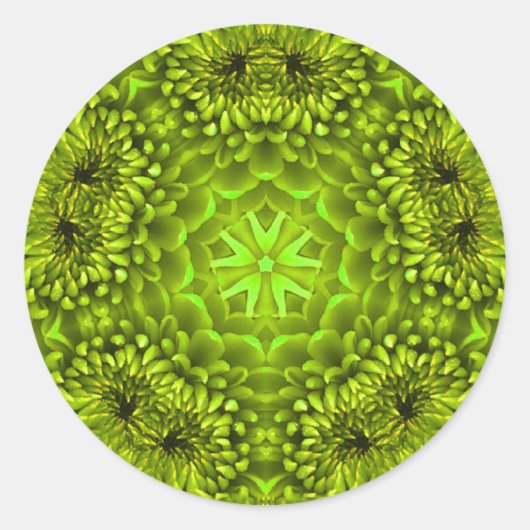 STICKER ROND DAHLIA VERT (Devant)