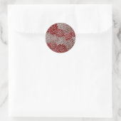 Sticker Rond Dahlias rouge et argent (Sac)
