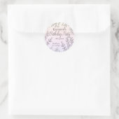 Sticker Rond Dainty Black Floral Outlines rose Anniversaire (Sac)