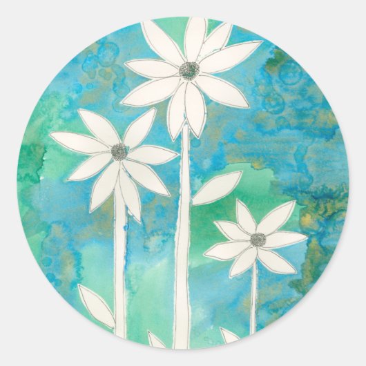 Sticker Rond Dainty Daisies II (Devant)