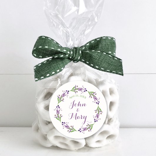 Sticker Rond Dainty Foliage Aquarelle Mariage de couronne