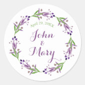 Sticker Rond Dainty Foliage Aquarelle Mariage de couronne (Devant)