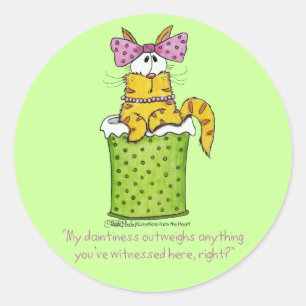 Sticker Rond Dainty Garbage Kitty