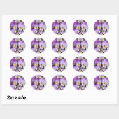 Sticker Rond Dainty Violas (Feuille)